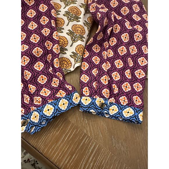 Maeve by Anthropologie The Paz Button Down Shirt Mixed Print Floral Colorful L - Picture 8 of 8
